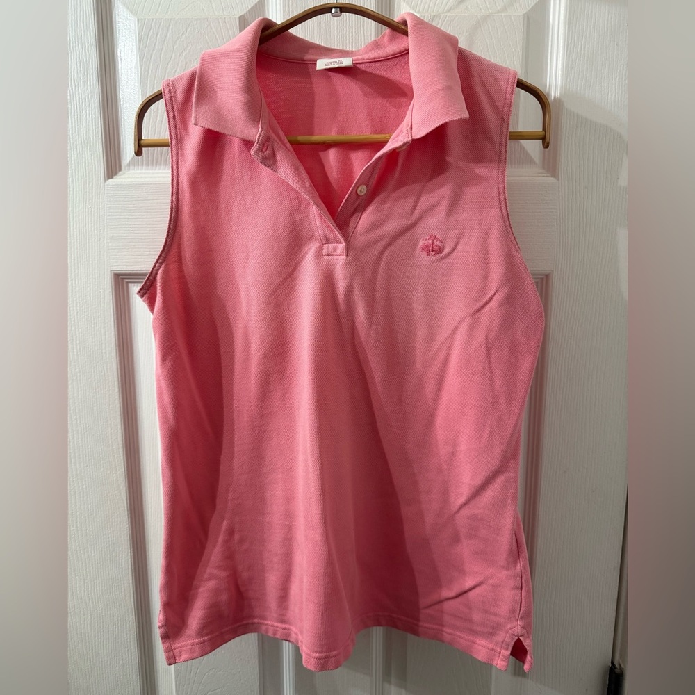 Brooks Brothers Pink Sleeveless Polo Top